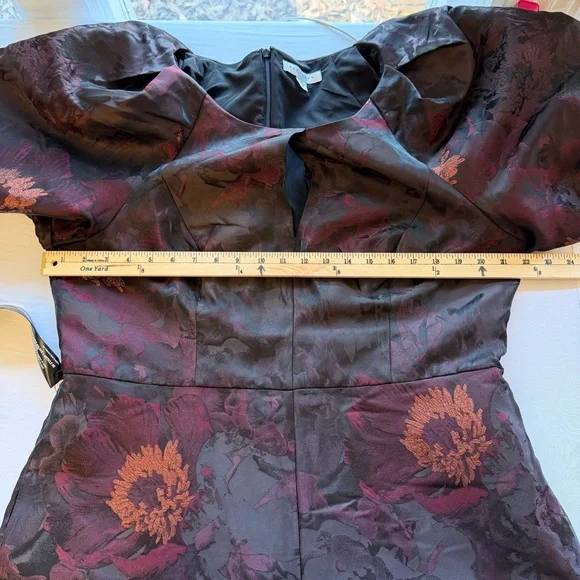 New KAY UNGER Purple Floral Jacquard Formal Black Tie Wedding Maxi Dress Size 18 - Picture 8 of 12